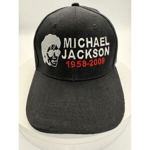 MICHAEL JACKSON King Of Pop Memorial 1958-2009 Black Baseball Hat Cap